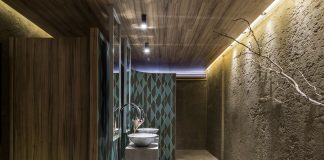 Concreto e cimento compõem lavabo