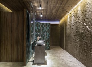 Concreto e cimento compõem lavabo