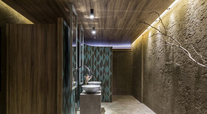 Concreto e cimento compõem lavabo